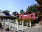 Caboose of the former "Virginian Railroad" and Station